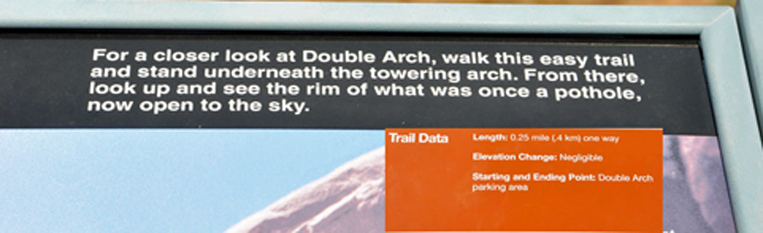 sign about th Double Arch